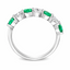 Round Brilliant Cut Emerald & Diamond 7 Stone Eternity Ring