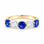 Round Brilliant Cut Sapphire & Diamond 5 Stone Eternity Ring