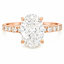 Lab Grown Oval Cut 3.04ct Diamond Engagement Ring with Diamond Shoulders & Hidden Halo