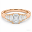 Emerald Cut 0.70ct Diamond Engagement Ring with Baguette Cut Diamond Side Stones