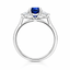 Oval Cut Sapphire with Pear Cut Diamond Side Stones Trilogy Ring