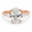 Lab Grown Oval Cut 2.00ct Diamond Engagement Ring With Lab Grown Pear Cut Diamond Side Stones