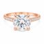 Lab Grown Round Brilliant Cut 3.00ct Diamond Solitaire Engagement Ring With Diamond Shoulders & Hidden Halo