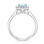 Cushion Cut Aqua With Round Brilliant Cut Diamond Halo