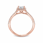 Princess Cut 0.52ct Diamond Halo Engagement Ring