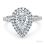 Pear Cut 1.00ct Diamond Double Halo Engagement Ring