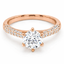 Round Brilliant Cut 0.91ct Diamond Engagement Ring with Diamond Shoulders