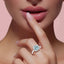 Cushion Cut Aqua With Round Brilliant Cut Diamond Halo
