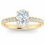 Lab Grown Oval Cut 1.00ct Diamond Engagement Ring with Diamond Shoulders & Hidden Halo