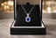 Cushion Cut Sapphire & Diamond Halo Pendant