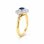 Round Brilliant Cut Sapphire with Round Brilliant Cut Diamond Cluster