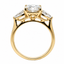 Lab Grown Radiant Cut 2.50ct Diamond Trilogy Engagement Ring with Pear Cut Lab Diamond Side Stones