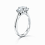 Oval Cut 0.50ct Diamond Trilogy Engagement Ring With Oval Cut Diamond Side Stones