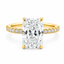 Lab Grown Radiant Cut 3.04ct Diamond Engagement Ring with Diamond Shoulders