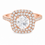 Round Brilliant Cut 1.00ct Diamond Double Halo Engagement Ring