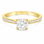 Round Brilliant Cut 0.70ct Diamond Engagement Ring with Diamond Shoulders
