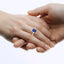 Oval Cut Sapphire with Pear Cut Diamond Side Stones Trilogy Ring