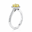 Cushion Cut 0.51ct Yellow Diamond With Diamond Halo & Shoulders