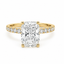 Lab Grown Cushion Cut 2.00ct Diamond Engagement Ring with Diamond Shoulders & Hidden Halo