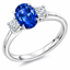 Oval Cut Tanzanite With Round Brilliant Cut Side Stones