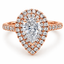 Pear Cut 1.00ct Diamond Double Halo Engagement Ring