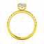Lab Grown Radiant Cut 2.71ct Diamond Engagement Ring with Diamond Shoulders & Hidden Halo