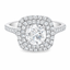 Round Brilliant Cut 1.00ct Diamond Double Halo Engagement Ring