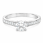 Round Brilliant Cut 0.50ct Diamond Engagement Ring with Diamond Shoulders