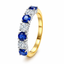 Round Brilliant Cut Sapphire & Diamond 7 Stone Eternity Ring