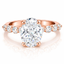 Lab Grown Oval Cut 2.07ct Diamond Engagement Ring With Round Brilliant Cut Side Stones