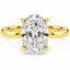Lab Grown Oval Cut 2.17ct Diamond Solitaire Engagement Ring With Hidden Halo