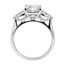 Lab Grown Radiant Cut 2.50ct Diamond Trilogy Engagement Ring with Pear Cut Lab Diamond Side Stones