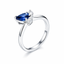 Pear Cut Sapphire With Marquise Cut Diamond Side Stones