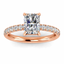 Lab Grown Radiant Cut 2.71ct Diamond Engagement Ring with Diamond Shoulders & Hidden Halo