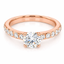 Round Brilliant Cut 0.75ct Diamond Engagement Ring with Diamond Shoulders