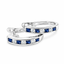 Round Brilliant Cut Sapphire & Diamond Channel Set Hoop Earrings