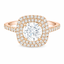 Round Brilliant Cut 0.70ct Diamond Double Halo Engagement Ring