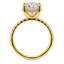 Lab Grown Round Brilliant Cut 3.01ct Diamond Solitaire Engagement Ring With Diamond Shoulders & Hidden Halo