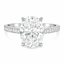Lab Grown Oval Cut 3.50ct Diamond Engagement Ring with Diamond Shoulders & Hidden Halo