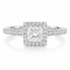 Princess Cut 0.52ct Diamond Halo Engagement Ring