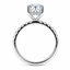 Lab Grown Diamond Cushion Cut 3.04ct Solitaire Engagement Ring With Diamond Shoulders & Hidden Halo