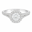Round Brilliant Cut 0.70ct Diamond Halo Engagement Ring