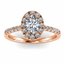 Oval Cut 0.74ct Diamond Halo Engagement Ring