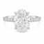 Lab Grown Oval Cut 3.04ct Diamond Engagement Ring with Diamond Shoulders & Hidden Halo