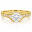 Round Brilliant Cut 0.76ct Diamond Engagement Ring with Diamond Shoulders