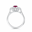 Round Brilliant Cut Ruby With Round Brilliant Cut Diamond Cluster