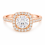 Round Brilliant Cut 0.81ct Diamond Halo Engagement Ring