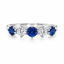 Round Brilliant Cut Sapphire & Diamond 5 Stone Eternity Ring