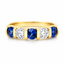 Round Brilliant Cut Sapphire & Diamond 5 Stone Eternity Ring