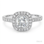 Cushion Cut 0.98ct Diamond Halo Engagement Ring